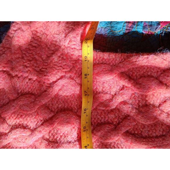 Hand Knit Wool Cable Knit Full Zip Sweater Sarah Spencer women's medium petite - Picture 12 of 15